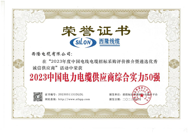 J9九游会·(中国)官方网站西隆电缆荣获2023中国电力电缆十大品牌多项殊荣(图2)